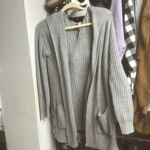 Gray No Boundaries hoodie Cardigan